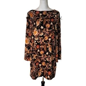 Cynthia Rowley Floral Long Sleeve Shift Dress, Size 10